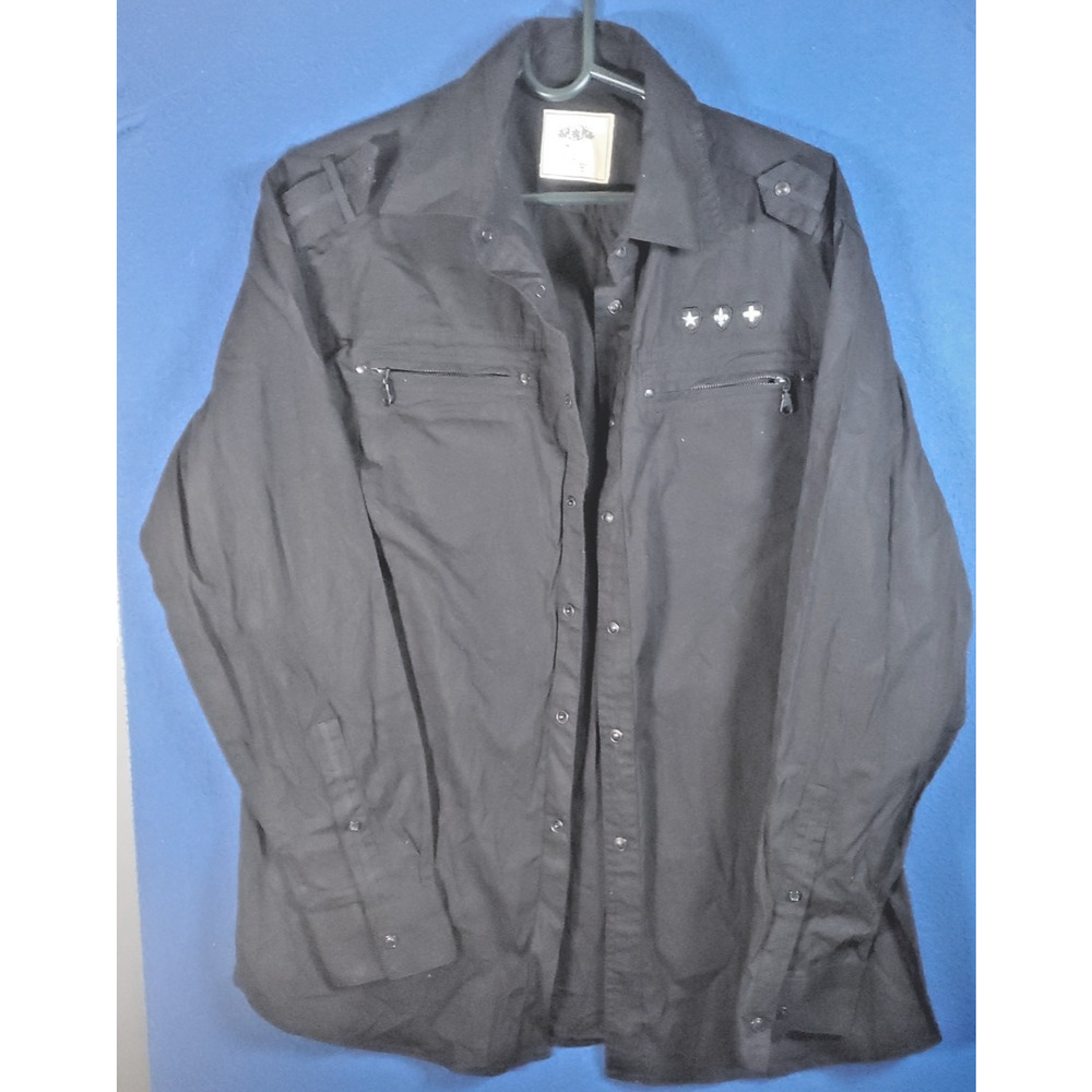 Pj Mark Black Button Down Long Sleeve Men's Size Large New Nwot